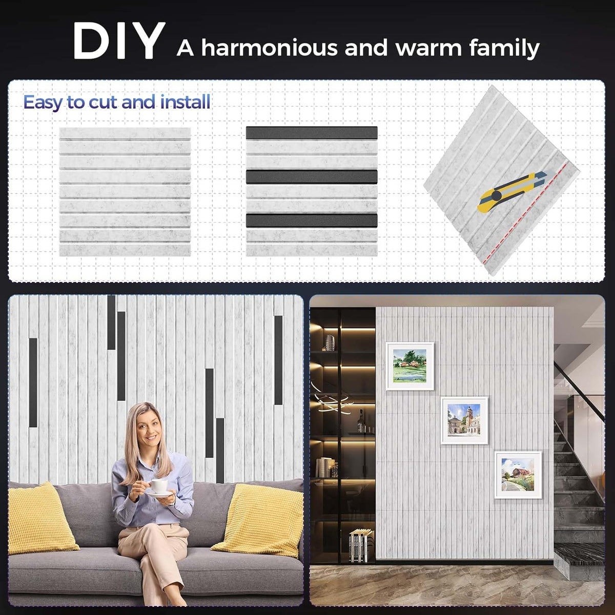 8 Pack Large Soundproof Wall Panels, 15.7 x 15.7 x 0.47 in Sound Proof Foam Panels for Walls, 1.2lb/ft³ High Density, Thicker 0.47in, Acoustic Panels, Sound Dampening Panels Gray
