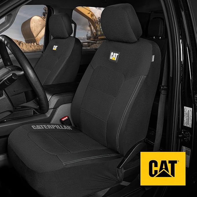 Cat® MeshFlex Automotive Seat Covers for Cars Trucks and SUVs (Set of 2) – Black Car Seat Covers for Front Seats, Truck Seat Protectors with Comfortable Mesh Back, Auto Interior Covers
