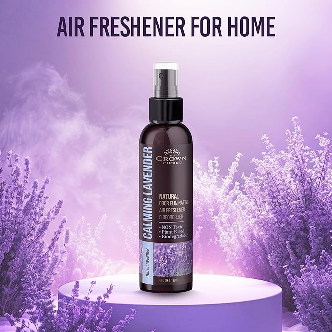 Non-Toxic Odor Eliminator,Natural Lavender Air Freshener Spray for Home,Linen Spray for Peacful Sleep, Closet & Couch Deodorizer,Long Lasting Bathroom & Toilet Freshener,Safe for Kids & Pets,1PK-4Oz