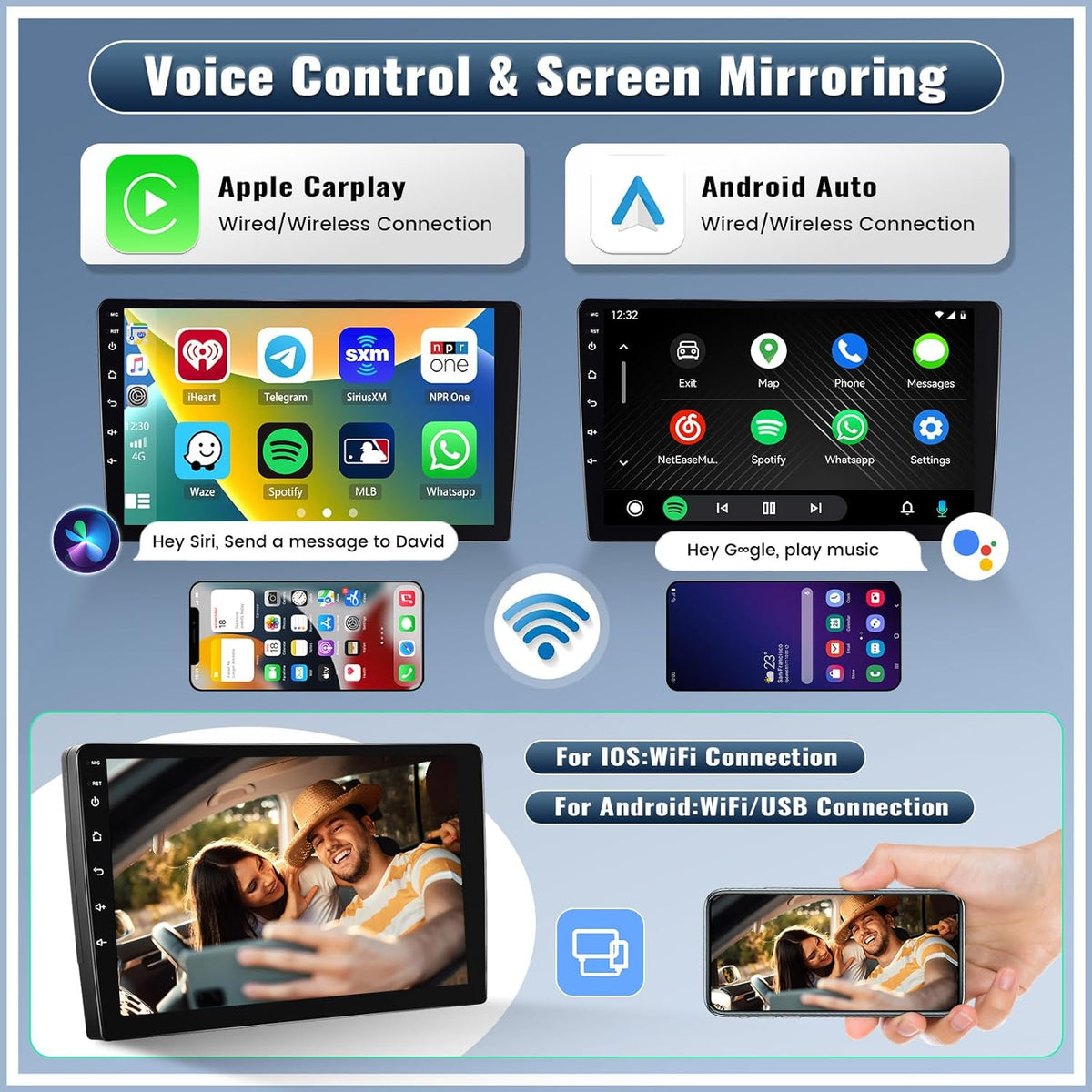 UNITOPSCI 2G+64G Android 13 Car Stereo Radio for Subaru Forester WRX Impreza 2015-2018 Wireless CarPlay Android Auto 9" Touchscreen GPS Navigation Bluetooth Mirror Link FM/RDS SWC+ Backup Camera Mic