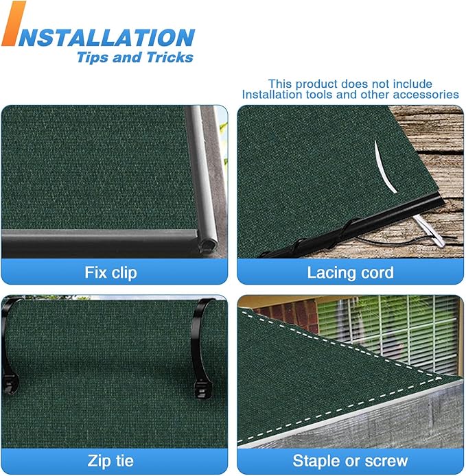 TANG Sun Shade Fabric Roll 8'x41' Shade Cloth for Garden Dark Green HDPE Mesh Shading Pergola Cover Replacement Canopy, 95% Blockage Sunshades for Outdoor Patio Backyard Plant