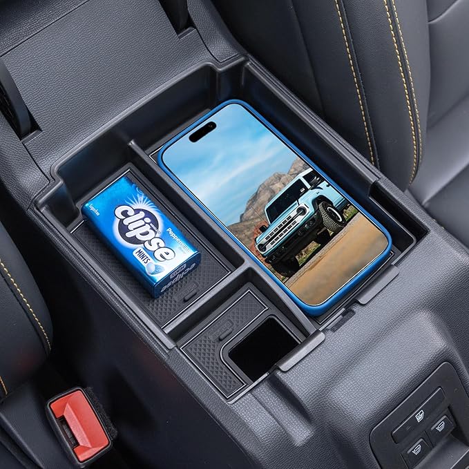 TOPINSTALL 2025+ Upgraded Tray Compatible with Ford Bronco 2025 2026 4-Door Automatic Transmission, Full Size Bronco Console Organizer (NOT for Manual & 2-Door & Sport Model)