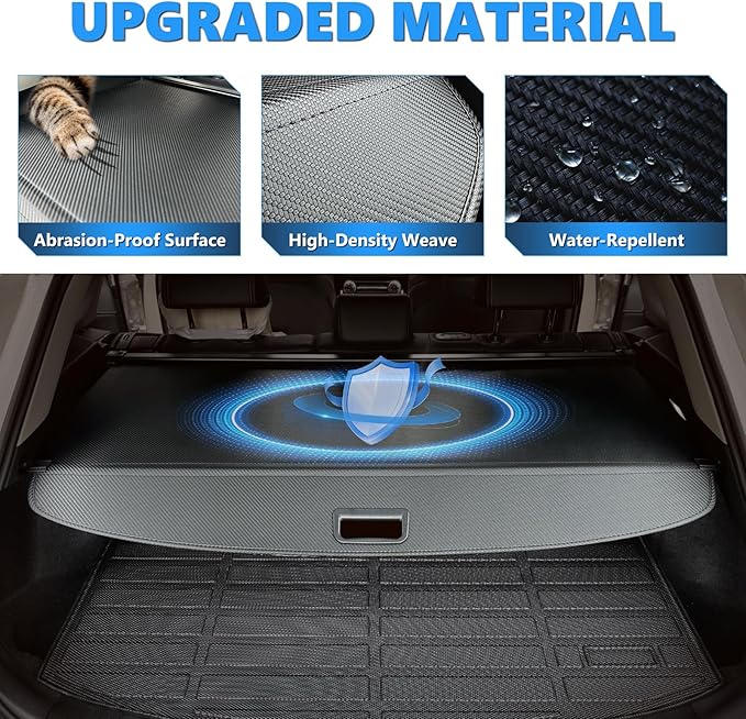 MIALUTY® Cargo Cover for 2008-2012 Ford Escape 2.3L Retractable Trunk Cover Escape Accessories Anti-Peeping Anti-Theft Privacy Screen,Trunk Luggage Shield Shade Carbon Fiber Texture