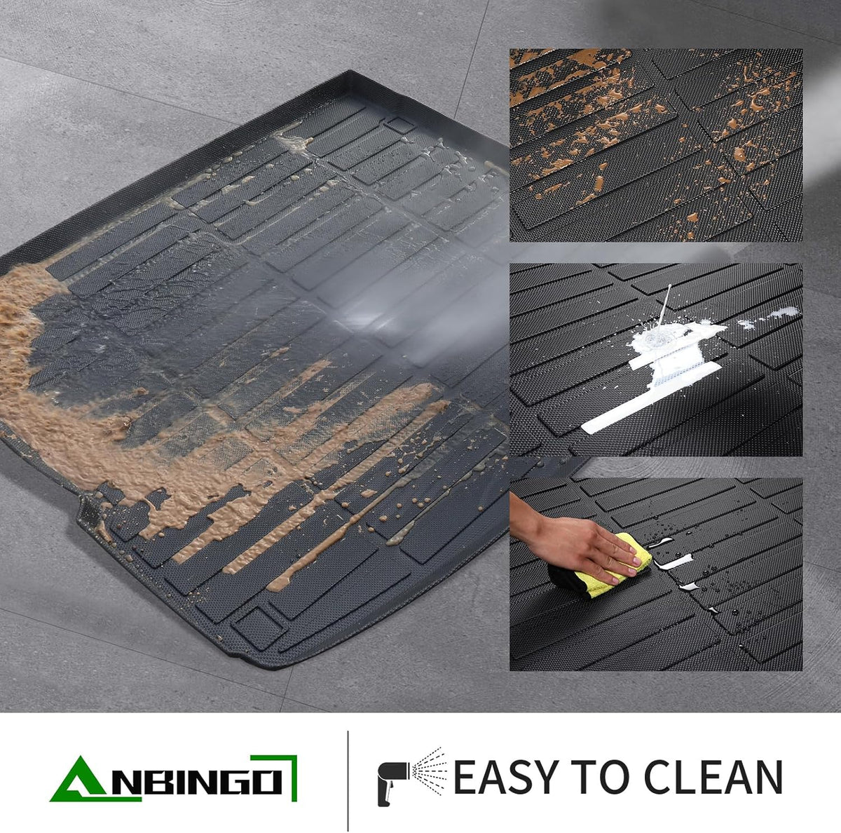 ANBINGO®-Floor Mats & Cargo Liner for Buick Envision with Backrest Mats 2021-2025 2026 All Weather TPE Protection Floor Liners Full Set with Trunk Mat for Buick Envision Accessories