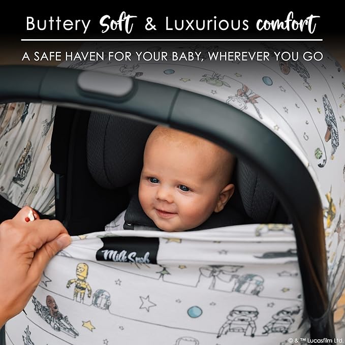 Milk Snob Original Star Wars 5-in-1 Cover, Precious Padawans, Privacy for Breastfeeding, Baby Car Seat, Carrier, Stroller, High Chair, Shopping Cart, Lounger Canopy - Newborn Essentials, Nursing Top