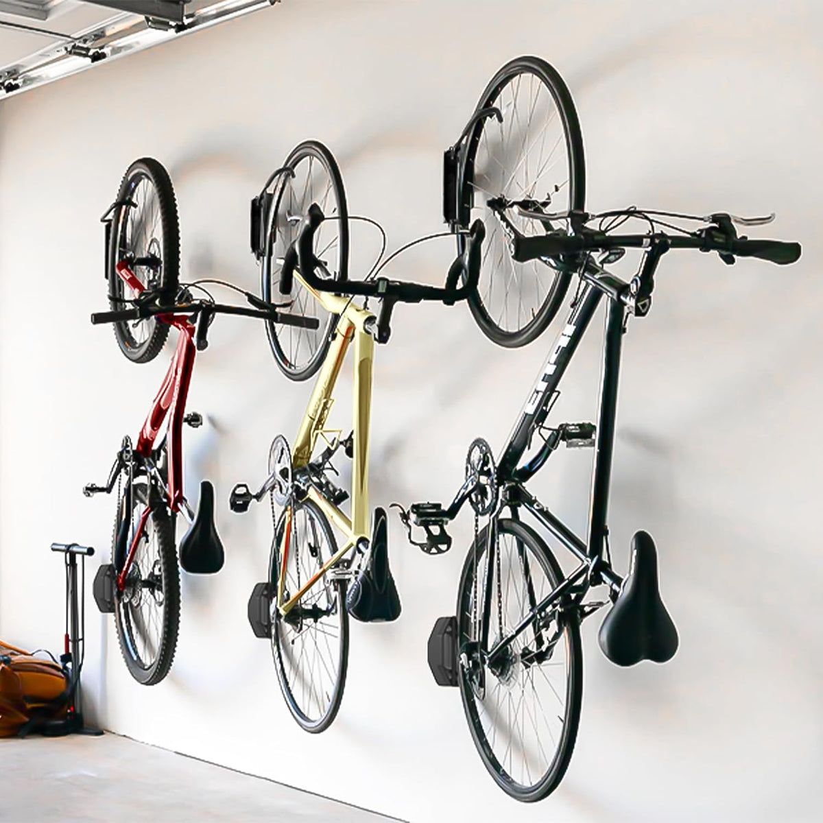 Swivel Bike Wall Mount, Vertical Bike Rack for Garage, Space-Saving Bike Storage and Hanger with Gear Position Lock, Supports Up to 66 lbs, Black