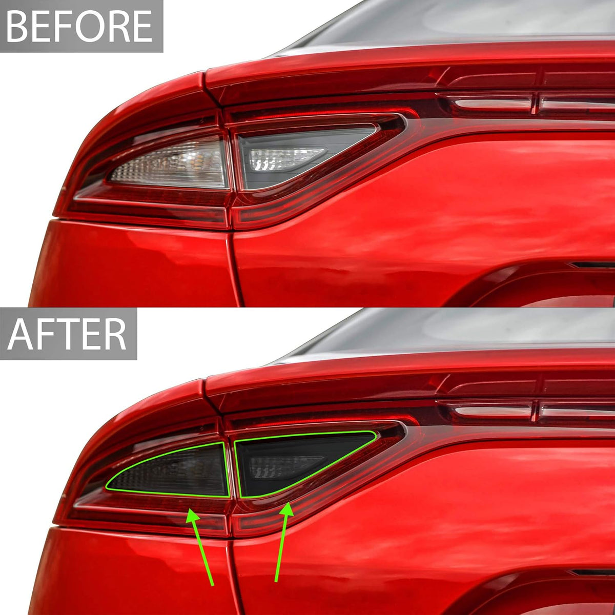 BOGAR TECH DESIGNS Tail Light Precut Tint Kit Compatible with and Fits Kia Stinger 2018-2021, Dark