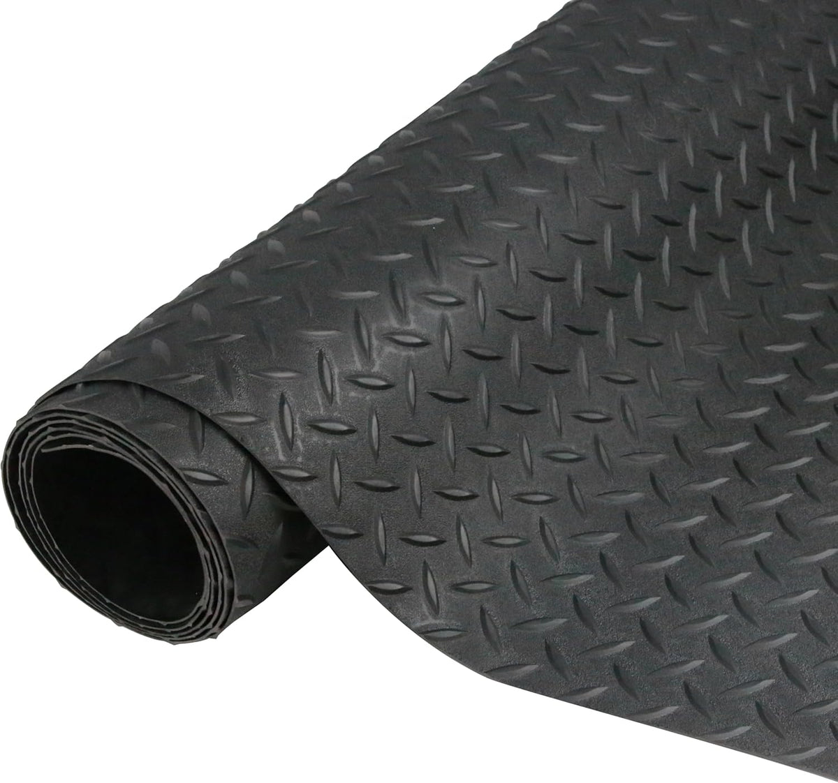 7.5 x 17 FT Garage Floor Mat,2.5 mm Thickness Diamond PVC Garage Flooring Roll, Anti-Slip Shop Floor & Parking mats for Workshop,Gym,Golf Cart Parking or Trailers