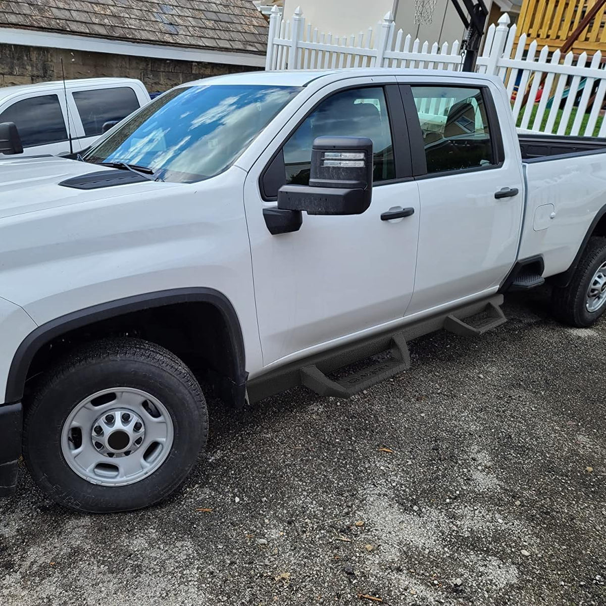 BINARY STAR Running Boarads Compatible with Vehicle 2022-2025 Toyota Tundra CrewMax Cab, 4.3 Inch Drop Down Tundra Side Steps Side Bars, Black Step Bars Made with Carbon Steel.