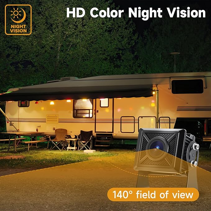 7'' HD1080P Wired Backup Camera System with Touch Screen Monitor, 2 Wired Rear View Cameras, Colorful Night Vision& IP68 Rated &10G Vibration, Backup Camera for Trucks/RVs/Trailers/Skid Steer