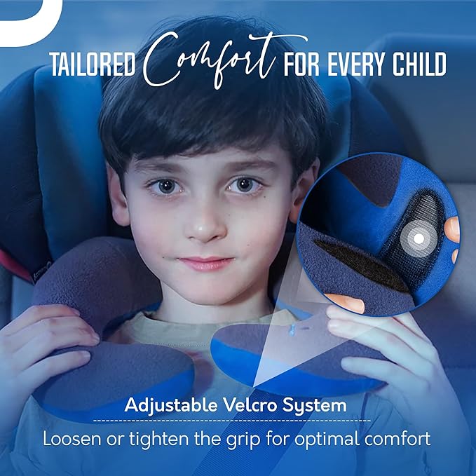 BCOZZY Kids Chin Supporting Travel Pillow for Ages 3–7- Patented Soft Neck Pillow for Head and Chin Support in Car Seat and Airplane. Comfortable Travel Essential. Small Size, Bag, Light Purple