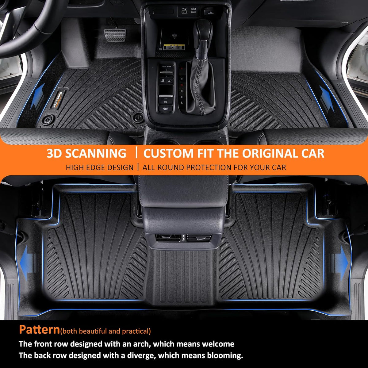 Binmotor-All Weather Floor Mats Cargo Liner for Mazda CX-5 2017 2018 2019 2020 2021 2022, Car Floor Mat CX5, Trunk Cargo Mat for Mazda CX5 Accessories Car Mats