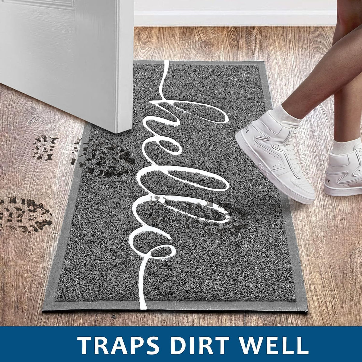 EARTHALL Funny Hello Mats Outdoor/Indoor, Front Door Mat Outside Entrance, Inside Outside Mats for Home Entrance, Funny Doormat Outdoor/Indoor Entrance, Front Porch Decor for Farmhouse 48"x32"