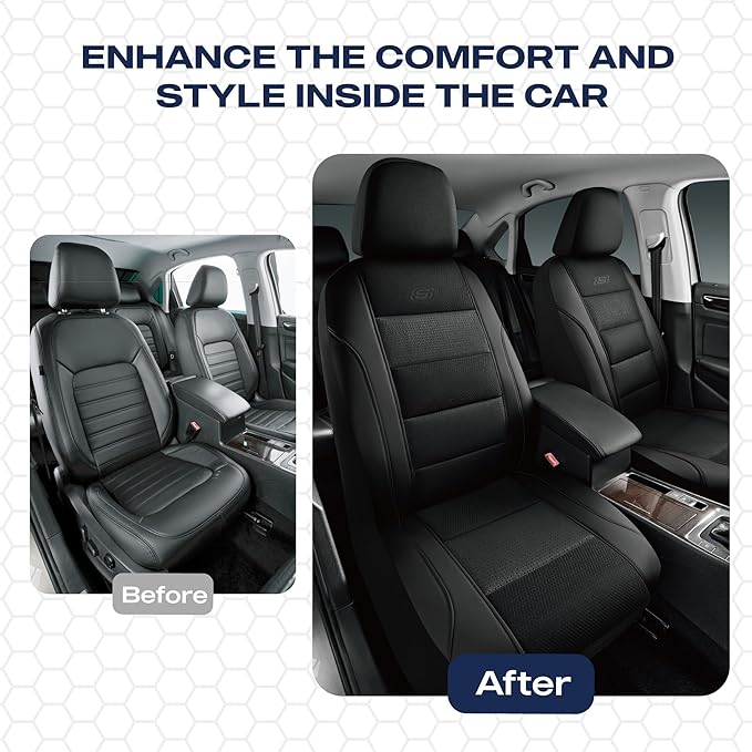 Skechers Men’s Seat Covers, Air-Cooled Memory Foam Car Seat Covers Front Seats, Airbag Compatible,Universal Fit for Most Cars, SUVs, Vans and Trucks,Black