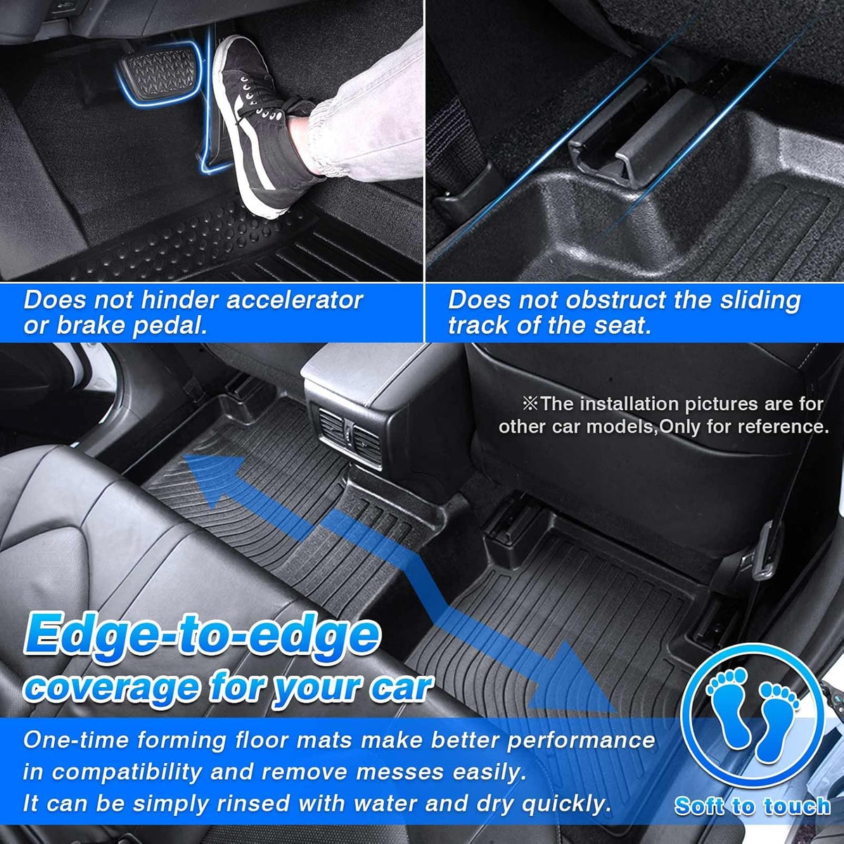 Cartist Floor Mats Compatible with Genesis G70 RWD 2019-2025 Accessories (Not fit AWD) All Weather Floor Liner 2 Rows Carpet Protection 3D TPE Odorless