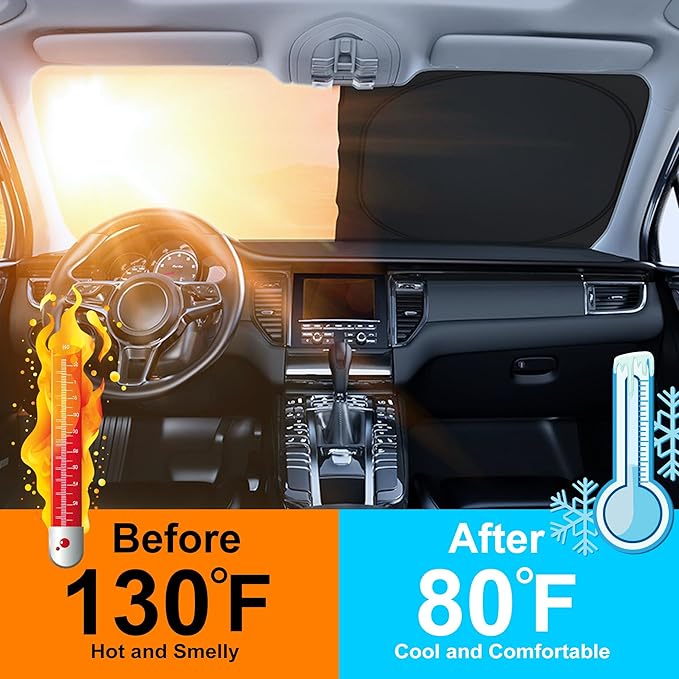 Windshield Sun Shade Custom Fit for 2023 2024 2025 2026 Honda HR-V HRV Accessories Foldable Sunshade Sun Blocker Protect Car from Sun Rays & Heat Damage Keep Car Cooler