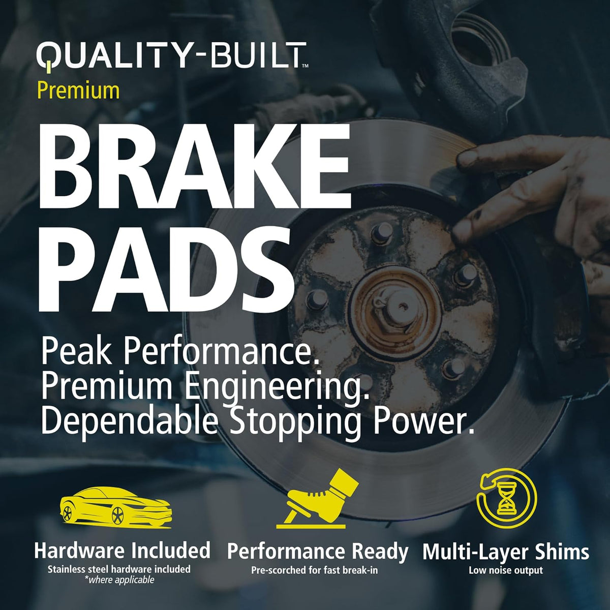 Premium Ceramic Front Brake Pads (1001-1894C) Compatible with 2017-2024 Audi (A6 allroad/A7 Sportback/A8 Quattro/Q5/Q5 PHEV/Q7/Q8/RS5/RS5 Sportback/S4/S5/S5 Sportback/SQ5/SQ5 Sportback)