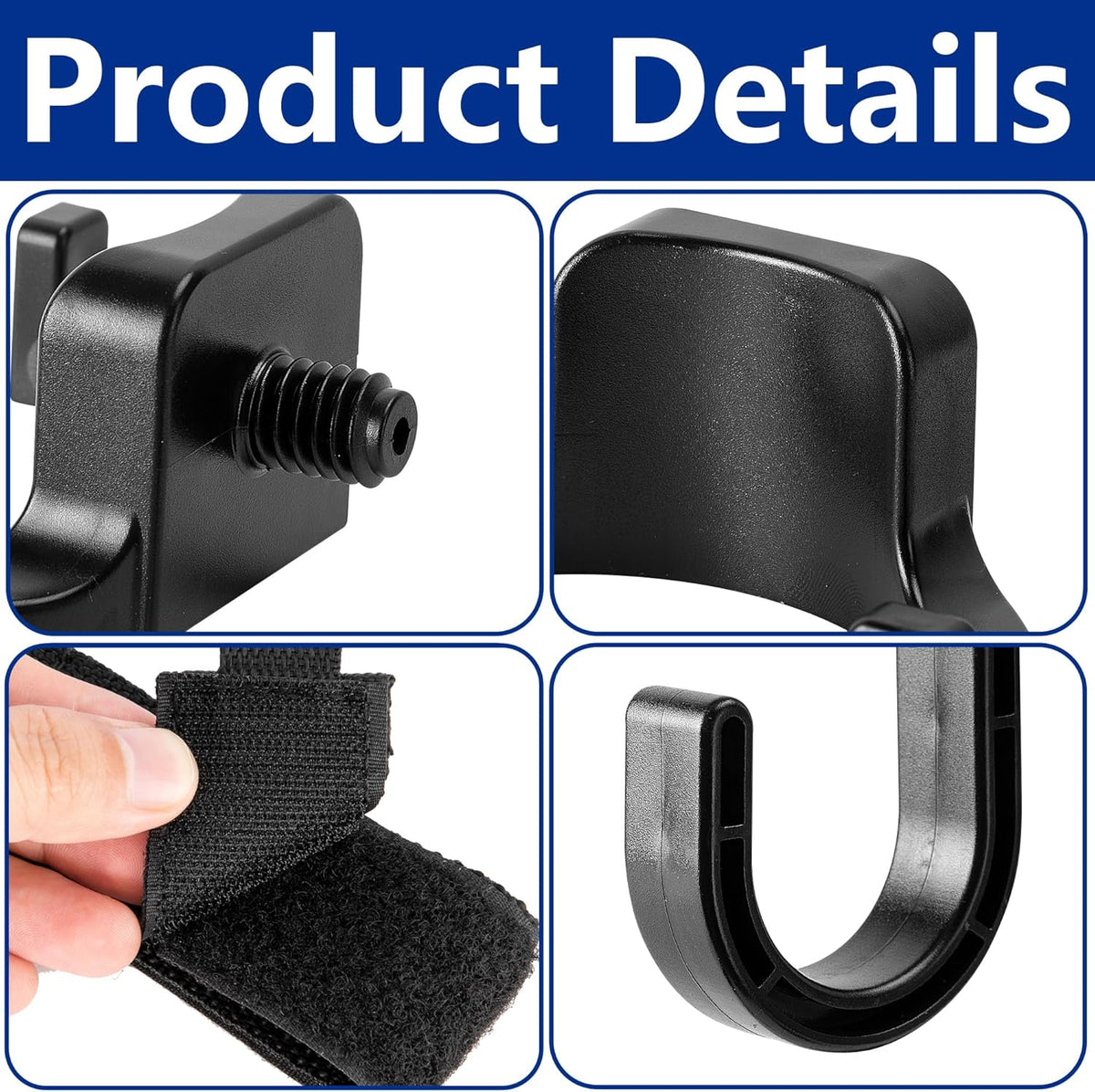 12 Pcs Storage Shed Tool Hooks with Extension Straps,ABS Shed Tool Hangers Include U-Shape and J-Shape,Storage Shed Shelves Accessories for Organizing Tool, Ladders, Bulk Items