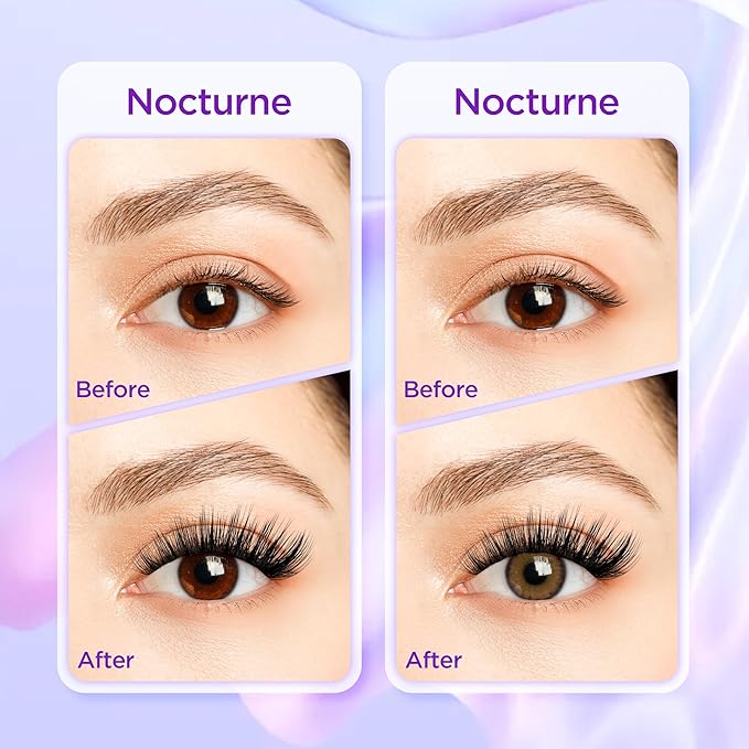 Lash Extension Kit DIY Lash Clusters Kit Eyelash Extensions Individual Lashes Extensions with (Bond,Seal,Tweezers,Remover,168Pcs,Nocturne,8-16)