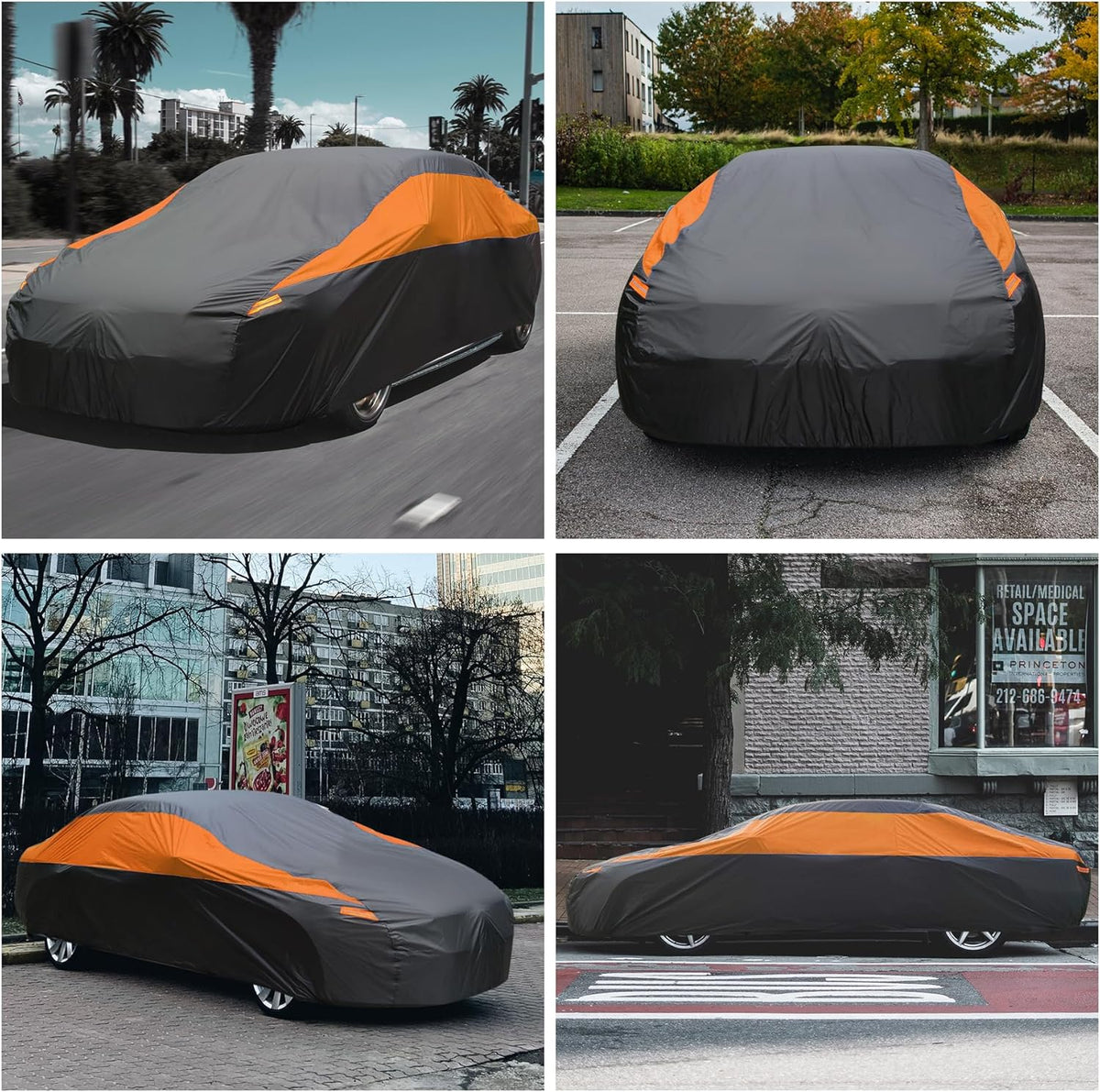 Car Cover Waterproof All Weather,Outdoor Car Cover for Automobiles,Full Exterior Cover Windproof Outdoor car Cover UV/Snow/Hail/Dust Protection Fit Sedan-Length 190" to 209"