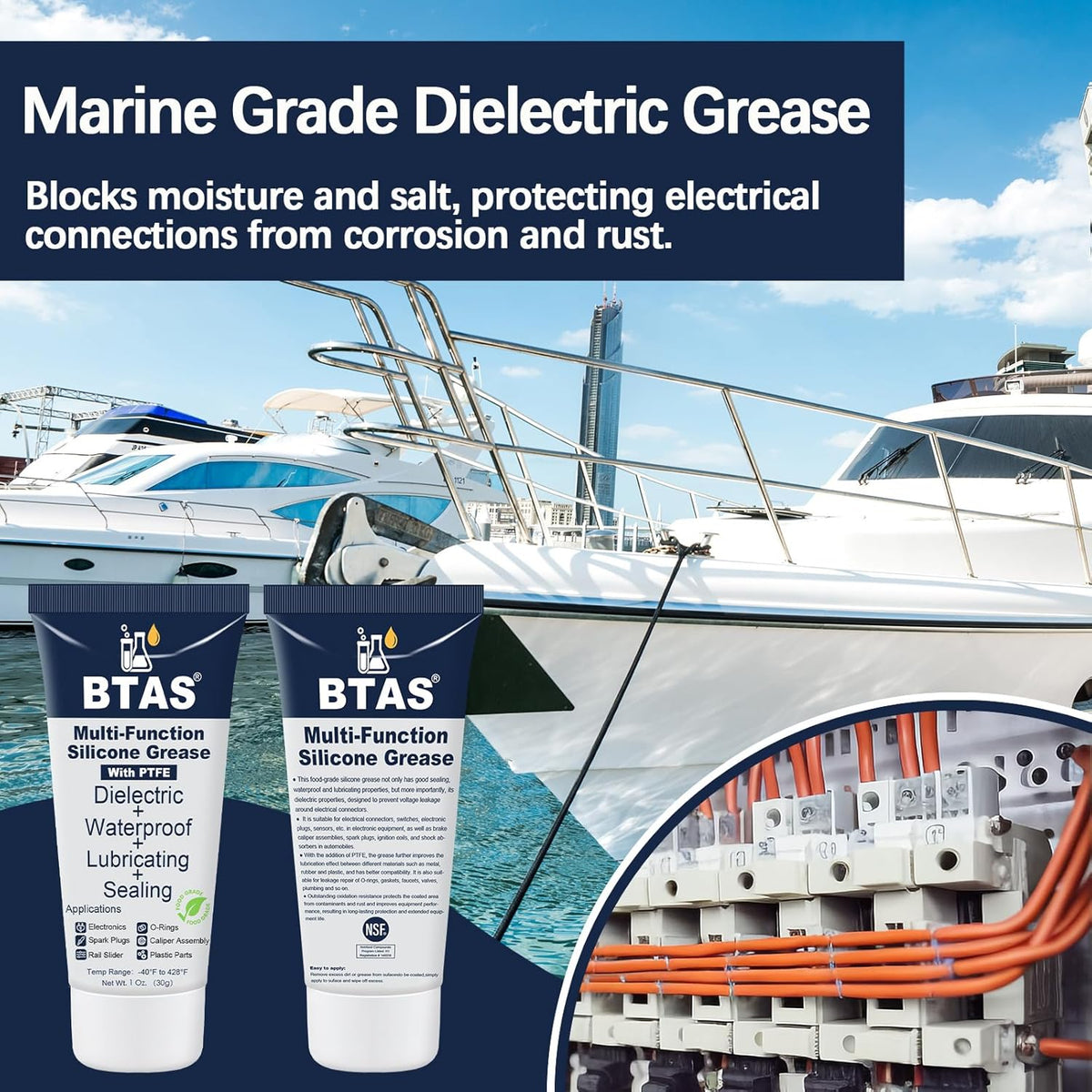 Dielectric Grease Automotive for Electrical Connectors,Di Dialectical Contact Tune-Up Grease of Car Spark Plug Boot Components Battery Terminal Electric Grasa,Against Salt Corrosion 1 oz 2 Pcs