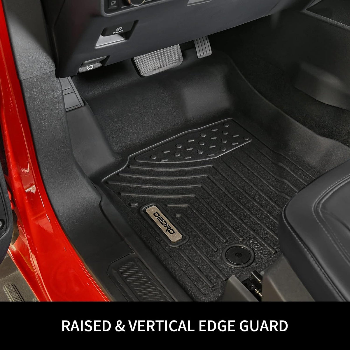 OEDRO Floor Mats Fit for Toyota Tacoma Double Cab 2005-2011, TPE All Weather Custom Fit Tacoma Car Mats, Front & 2nd Seat 2 Row Floor Liner Set, Black