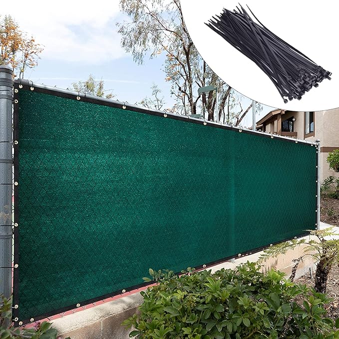 Royal Shade Custom Size 6' x 123' Green Fence Privacy Screen Windscreen Cover Netting Mesh Fabric Cloth - Cable Zip Ties Included (We Make Custom Size)