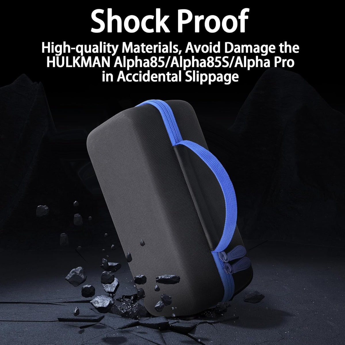 Aenllosi for HULKMAN Alpha85/Alpha85S/Alpha Pro Jump Starter Hard Carrying Case, Black+Blue (Case Only)