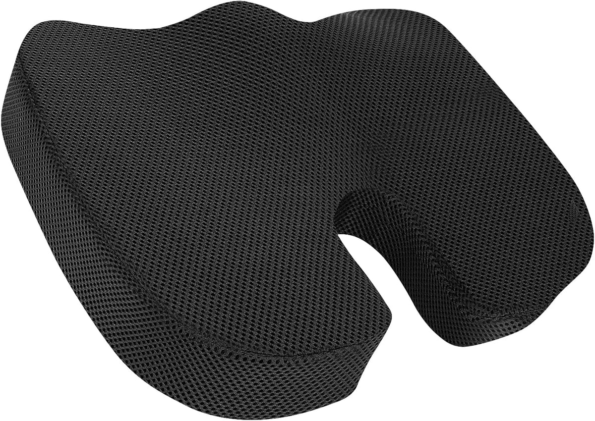 Amazon Basics Comfortable Seat Cushion for Office Chairs, Enhanced Memory Foam, Black