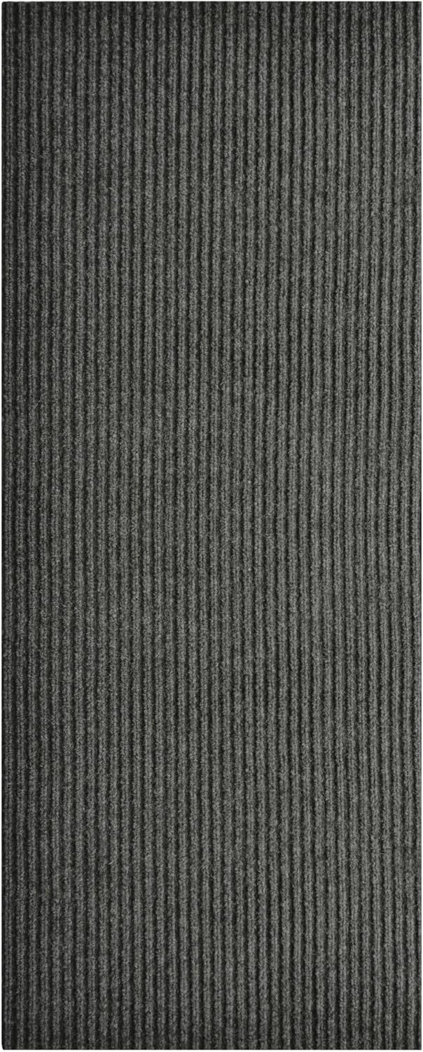 iCustomRug Spartan Weather Warrior Duty Indoor/Outdoor Utility Ribbed in 3ft,4ft,6ft Widths 70 Custom Sizes with Natural Non-Slip Rubber Backing 4'X62' in Charcoal