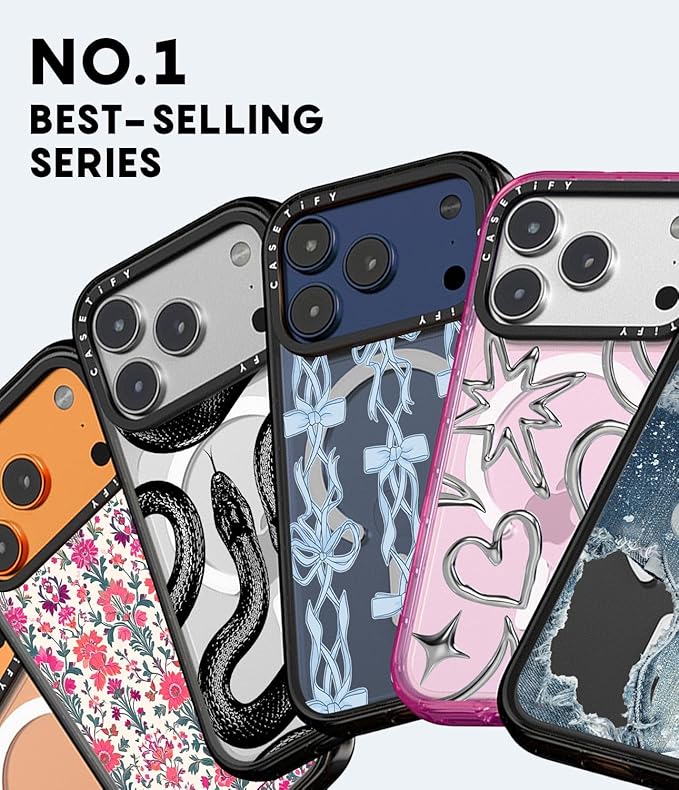 CASETiFY Impact iPhone 17 Pro Max Case [Slim/Compatible with Magsafe / 8.2 ft. 4X Military Grade Drop Protection] - Eleanor - Clear Black