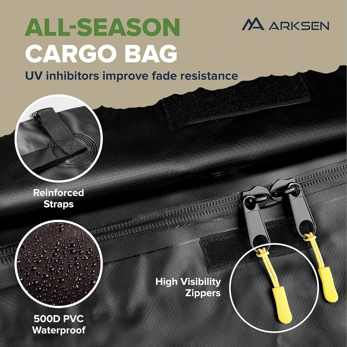 ARKSEN 84 x 39 x 6 Inch Universal 150LB Heavy Duty Roof Rack Cargo with 500D PVC Waterproof Cargo Bag, Top Luggage Holder Carrier Basket with Extension for SUV, Truck, & Car Steel Construction