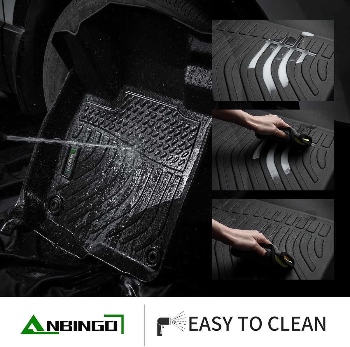 ANBINGO® Floor Mats Custom for Ford Fusion 2013-2016，Fusion All Weather Car Mat, Fusion Floor Liner, TPE Rubber Liners for Ford Fusion Accessories