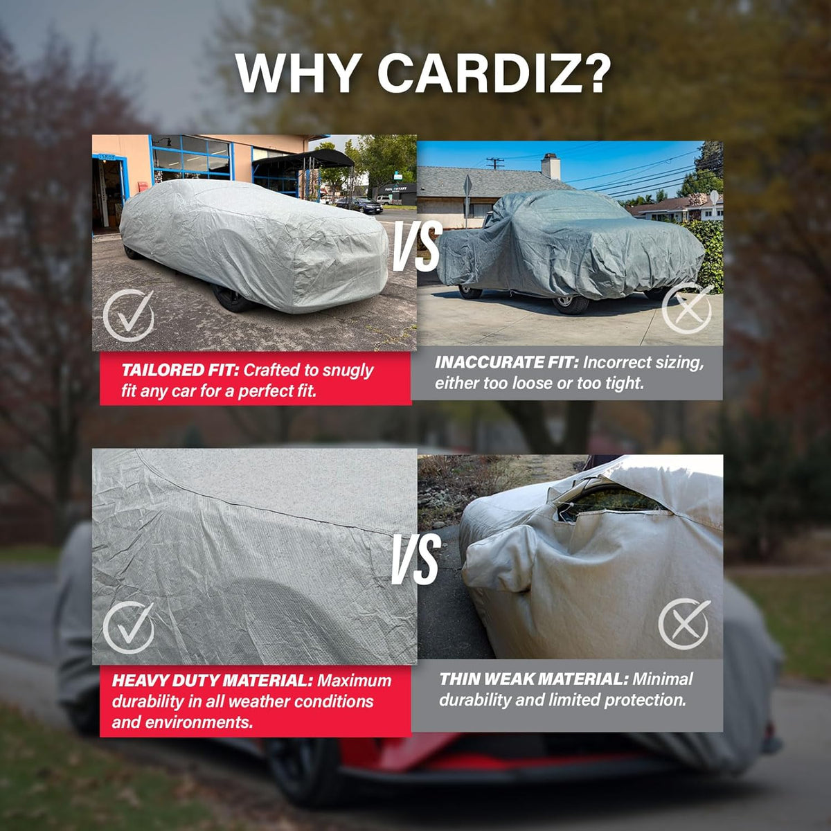 Supreme Full Car Cover - Semi Custom Fit for Traverse 2009-2017 SUV 4-Door | All-Weather Protection: Waterproof, Dustproof, Windproof, UV-Resistant | Includes Accessories