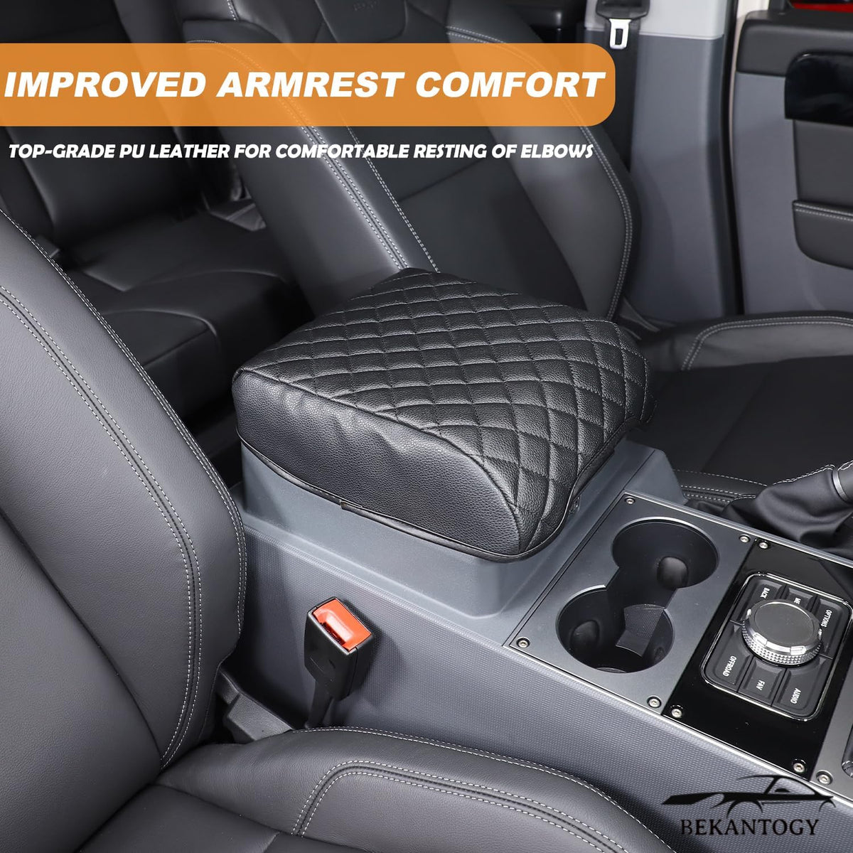 Car Armrest Box Cover Protector Compatible with Ineos Grenadier 2020-2024 Center Console Lid Protector Cover Original Customized Armrest Cover (Matte Black)