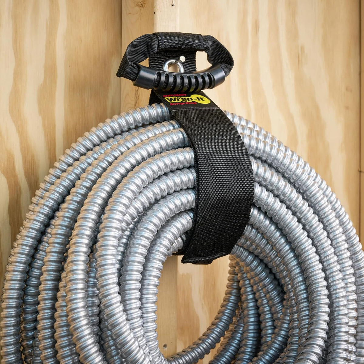 Easy-Carry Wrap-It Storage Straps - 28” (2-Pack) Black with Grommet - Cord Wrap and Hose Organizer for Your RV Tool Kit