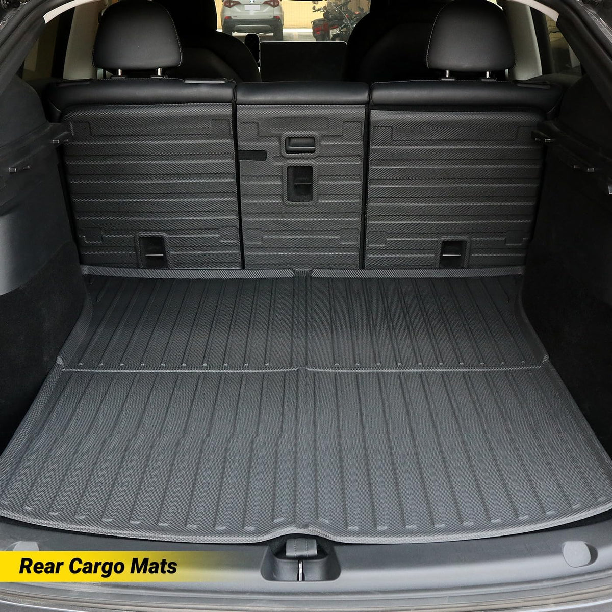 Floor Mat for New Model Y Juniper 2025 2026 9PCS Floor Mats with Second Row Seat Back Mats for Tesla Model Y All Weather TPE Model Y Floor Mats Accessories-(Only for Model Y Juniper)