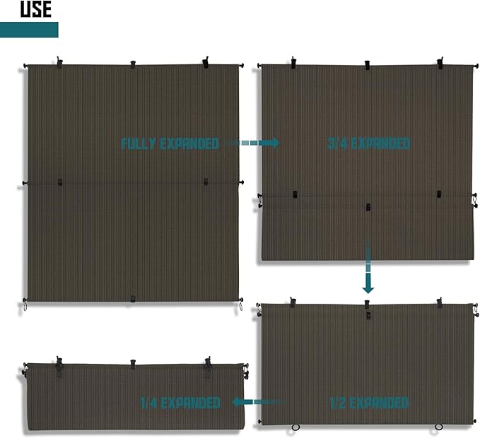 Bynbbur 4'W x 7.5'H Outdoor Patio Shades Foldable Roller Blinds, 220 GSM Sun Shade Roll Up Porch Screens Exterior Shade Cloth for Deck Pergola Backyard, Brown