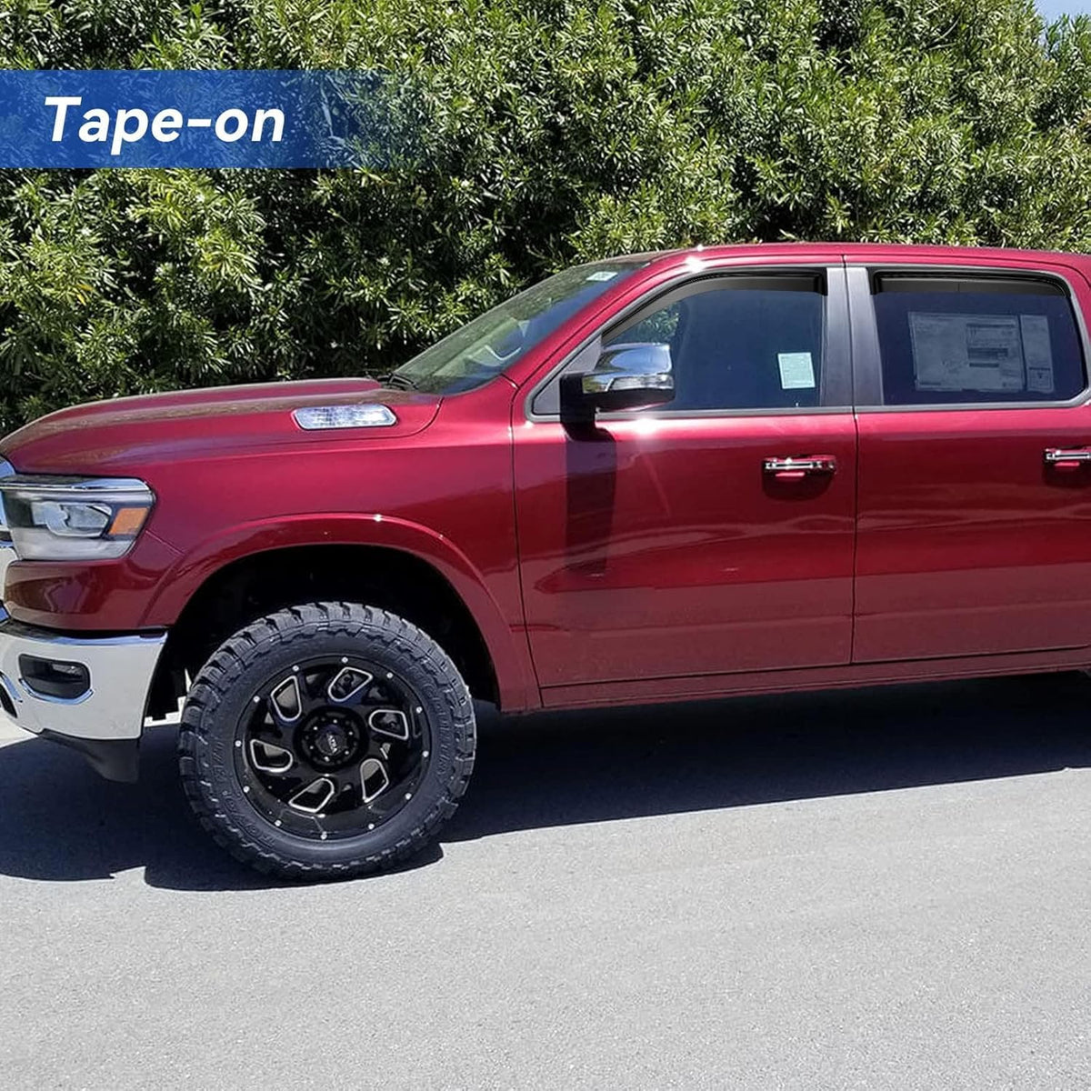Window Visors Rain Guards for 2009-2018 Ram 1500 Crew/Mega Cab/Full-Size Cab, Window Vent Wind Deflectors Visors Shades for 2010-2025 Ram 2500 & 3500, 2019-2024 Ram 1500 Classic Body Models Only