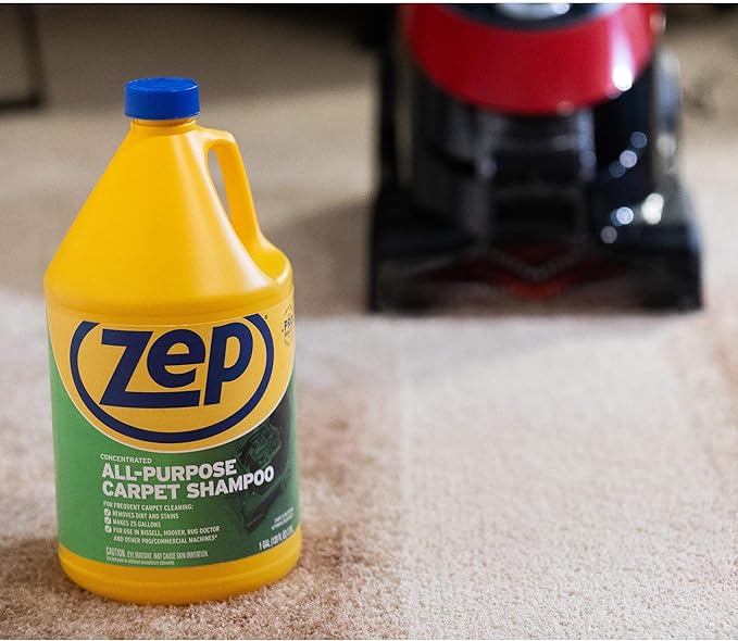 Zep All-Purpose Carpet Shampoo Concentrate Cleaner - 1 Gallon - ZUCEC128 - Professional Formula Removes Dirt and Stains