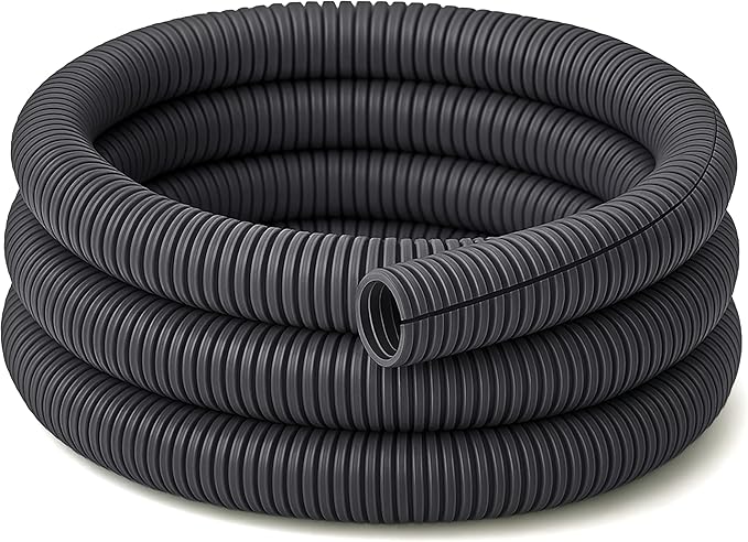 Electriduct Split Wire Loom Tubing Polyethylene Corrugated Flexible Conduit - 3/4" Nominal Size - 500 Feet - Gray