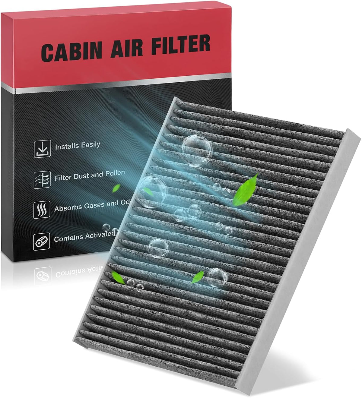 BDFHYK Cabin Air Filter with Activated Carbon Compatible with Jeep Wrangler 2018 2019 2020 2021 2022 2023, Gladiator 2020 2021, Replace# CF12450, 68301863AA