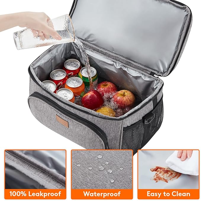 Lifewit Insulated Cooler Bag, 32/48 Can Large Leakproof Beach Cooler, Lightweight Portable Double Layer Soft-Sided Travel Ice Chest for Camping, Kayaking, Road Trips, Grocery Shopping