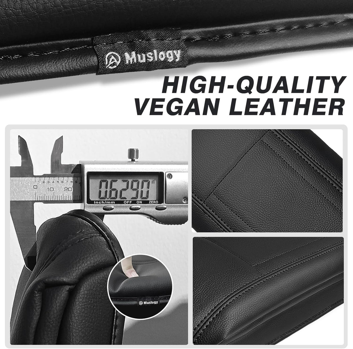 Muslogy Center Console Armrest Cover Compatible with Toyota RAV4 2013-2018 Comfort Armrest Pad Arm Rest Cushion Vegan Leather Protector 1-Inch Extra Thick