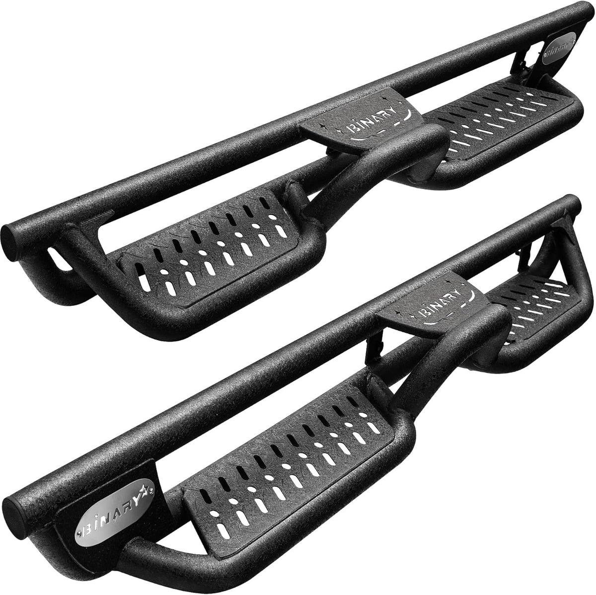 BINARY STAR Running Boards Compatible with Vehicle 2022-2025 Toyota Tundra CrewMax Cab, 6 Inch Tundra Two-Stair Side Steps Nerf Bars, Black Step Bars Step Rails, Running Boards