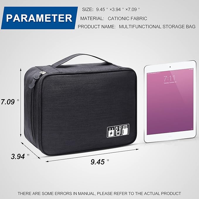 SELLYFELLY Electronics Organizer Travel Universal Cable Organizer Bag Waterproof Electronics Accessories Storage Cases for Cable, Charger, Phone, USB, SD Card, Hard Drives, Power Bank, Cords