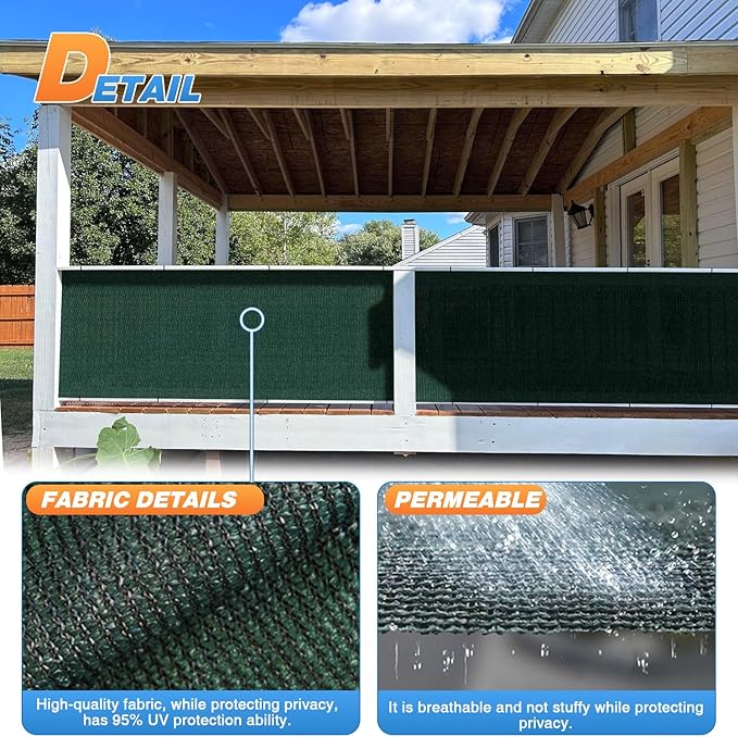 TANG Sun Shade Fabric Roll 8'x69' Shade Cloth for Garden Dark Green HDPE Mesh Shading Pergola Cover Replacement Canopy, 95% Blockage Sunshades for Outdoor Patio Backyard Plant