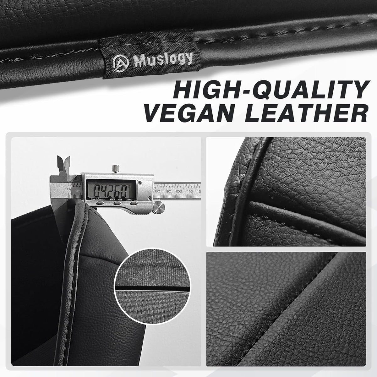 Muslogy Center Console Armrest Cover Compatible with Dodge Ram1500/2500/3500 2013-2018 Comfort Armrest Pad Arm Rest Cushion Vegan Leather Protector Regular Thick(Bucket Seat ONLY)
