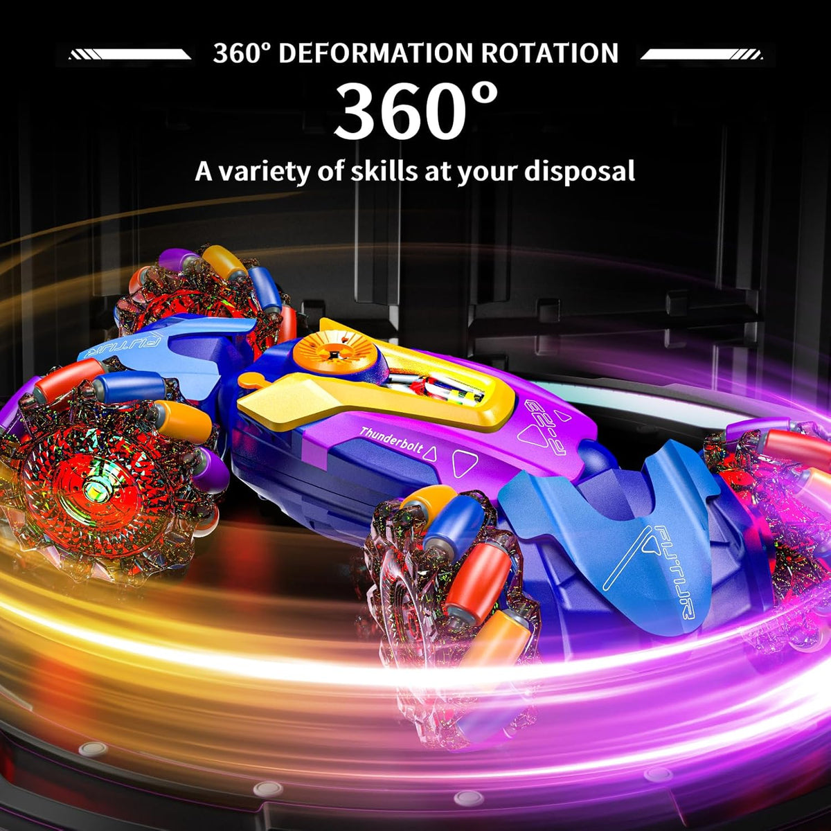 Gesture Sensing RC Stunt Car,Remote Control Car Toys for Ages 5-7-13,with Lights Music Spray,4WD 360° Spins All Terrains Kids Toys RC Cars,3-6 Year Old Boy Birthday Gift & 3-12 Best Gift for Kids
