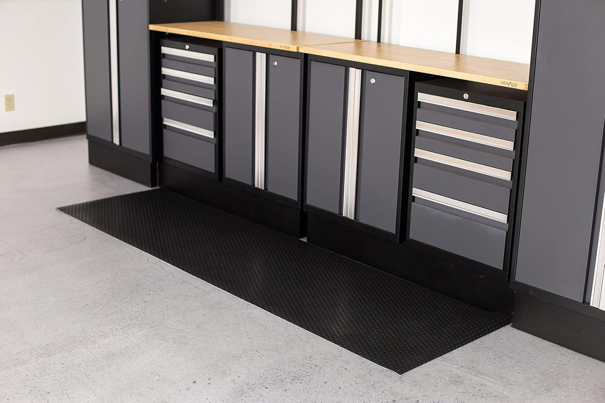 G-Floor Performance Vinyl Garage Runner Small Coin Pattern (Midnight Black, 27" x 96")